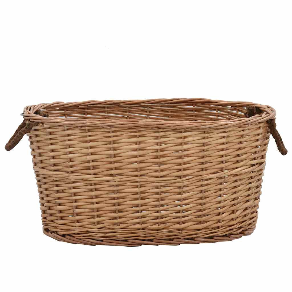 küttepuukorv käepidemetega 56x40x28 cm naturaalne paju – toote pilt 1