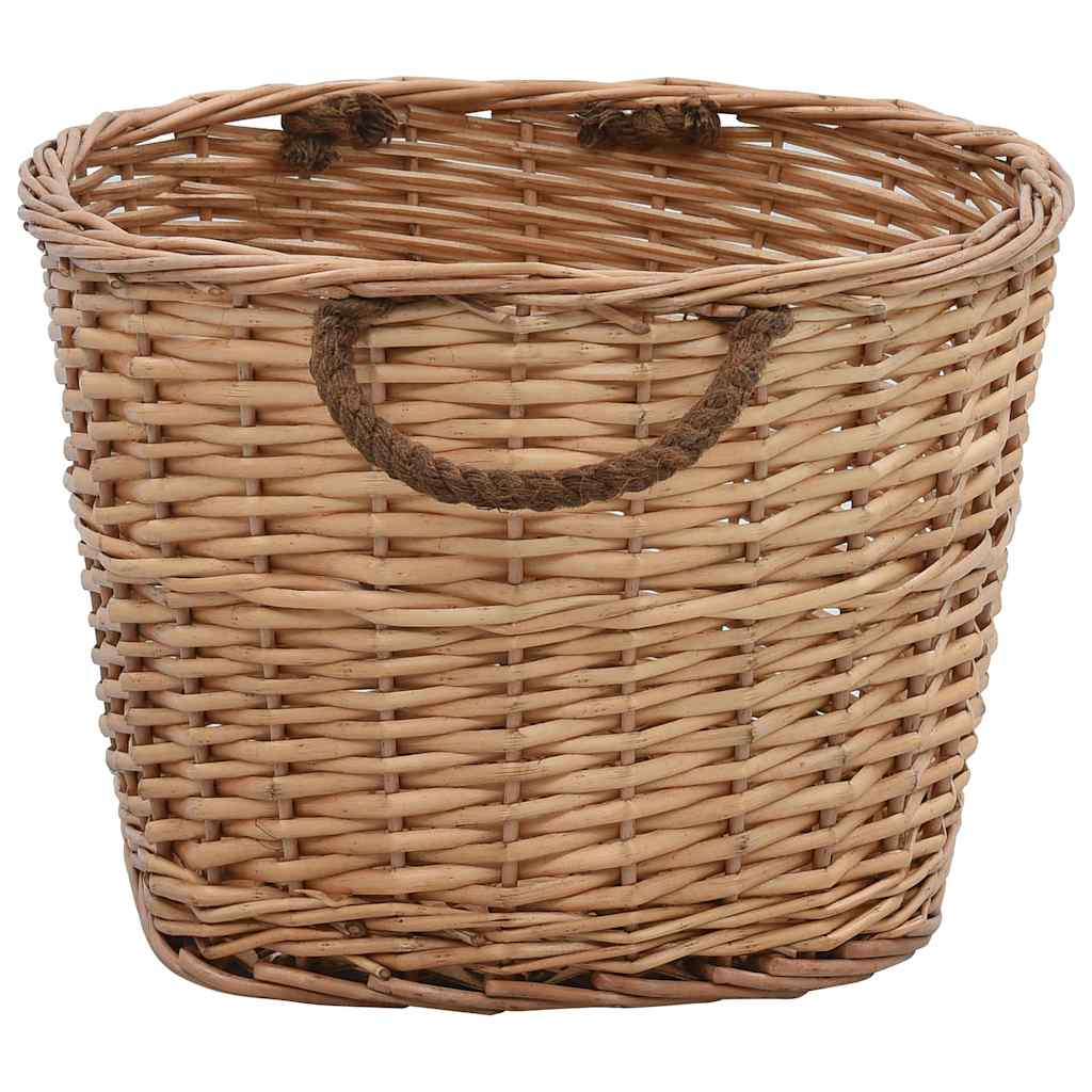 küttepuukorv käepidemetega 56x40x28 cm naturaalne paju – toote pilt 2