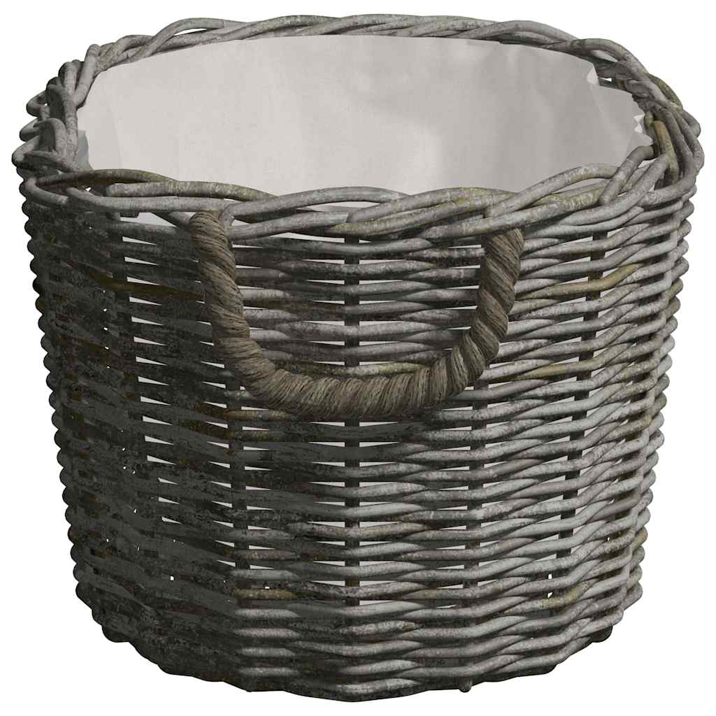 küttepuukorv käepidemetega 59x42x28 cm hall paju – toote pilt 3