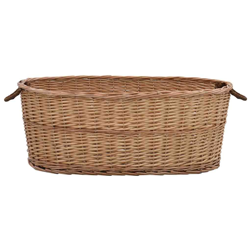 küttepuukorv käepidemetega 88 x 57 x 34 cm naturaalne paju – toote pilt 1