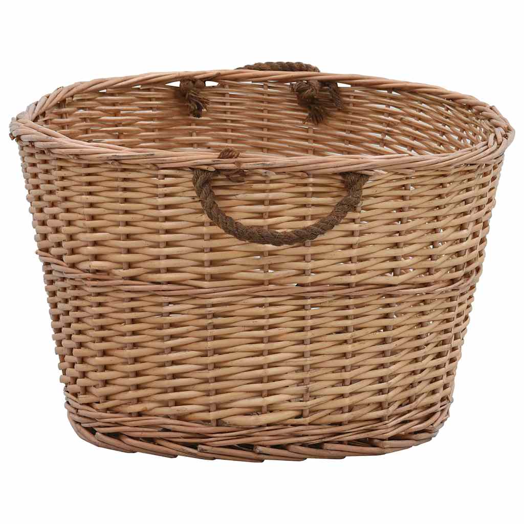 küttepuukorv käepidemetega 88 x 57 x 34 cm naturaalne paju – toote pilt 2