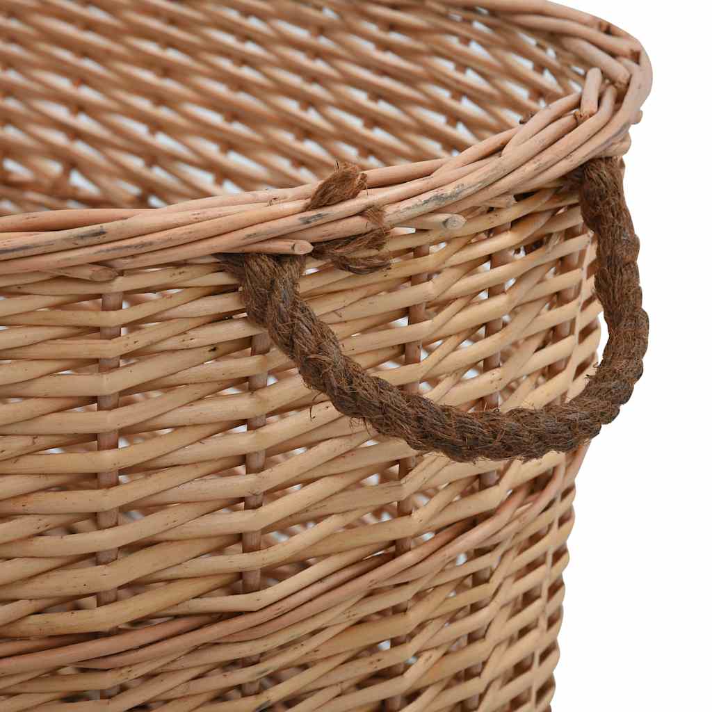 küttepuukorv käepidemetega 88 x 57 x 34 cm naturaalne paju – toote pilt 3