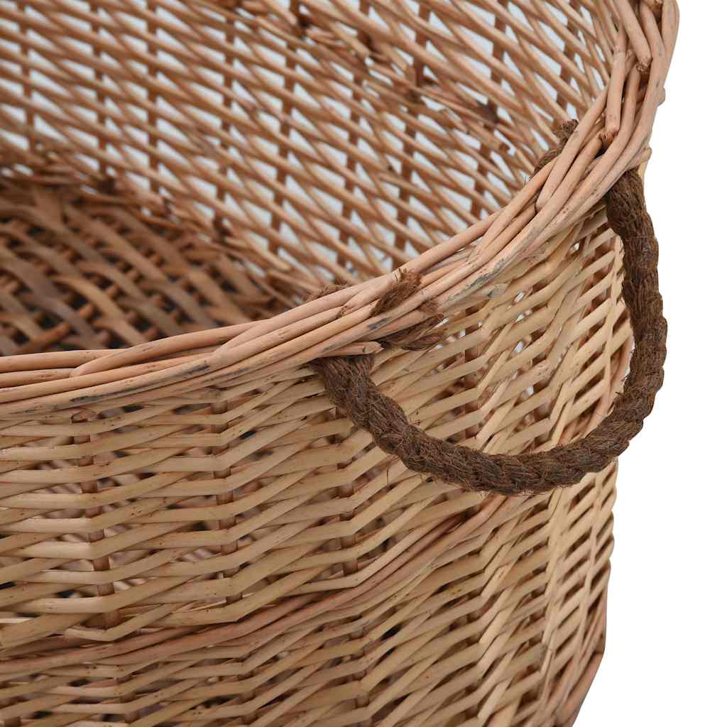 küttepuukorv käepidemetega 88 x 57 x 34 cm naturaalne paju – toote pilt 4