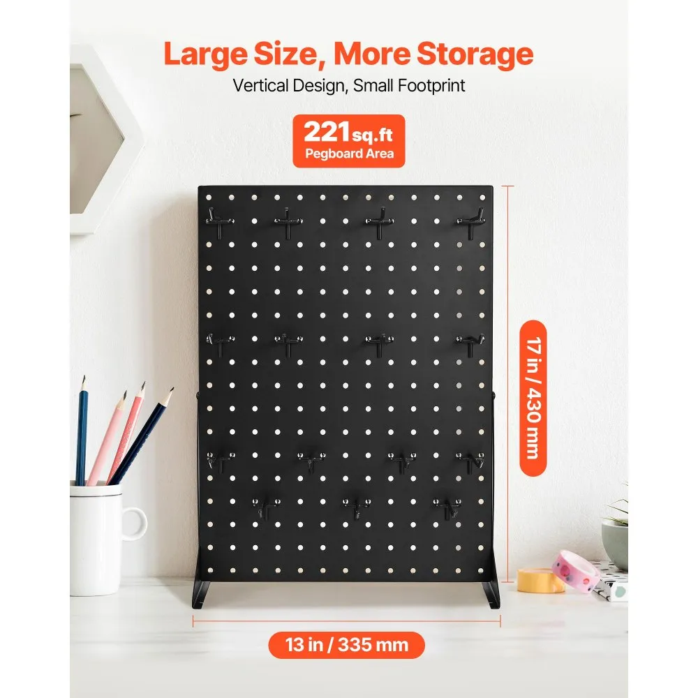 Lauapealne Perforeeritud Tahvlihoidik (43 x 33 Cm, 30 Konksu, 2 Tk) – toote pilt 1