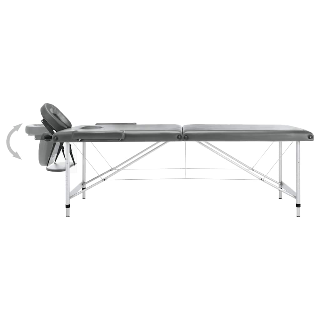 Massaažilaud alumiiniumraamiga (186 x 68 cm, 59–81 cm kõrgus, 150 kg kandevõime) – toote pilt 3
