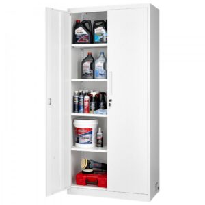 metallist lukustatav hoiukapp 175 cm – Metallist Lukustatav Hoiukapp 175 Cm, 4 Reguleeritavat Riiulit, 5 Tasandit