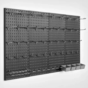 metallist perforeeritud paneelid 61×30 cm – Metallist Perforeeritud Paneelid (61×30 cm, 4 Paneeli, Must)