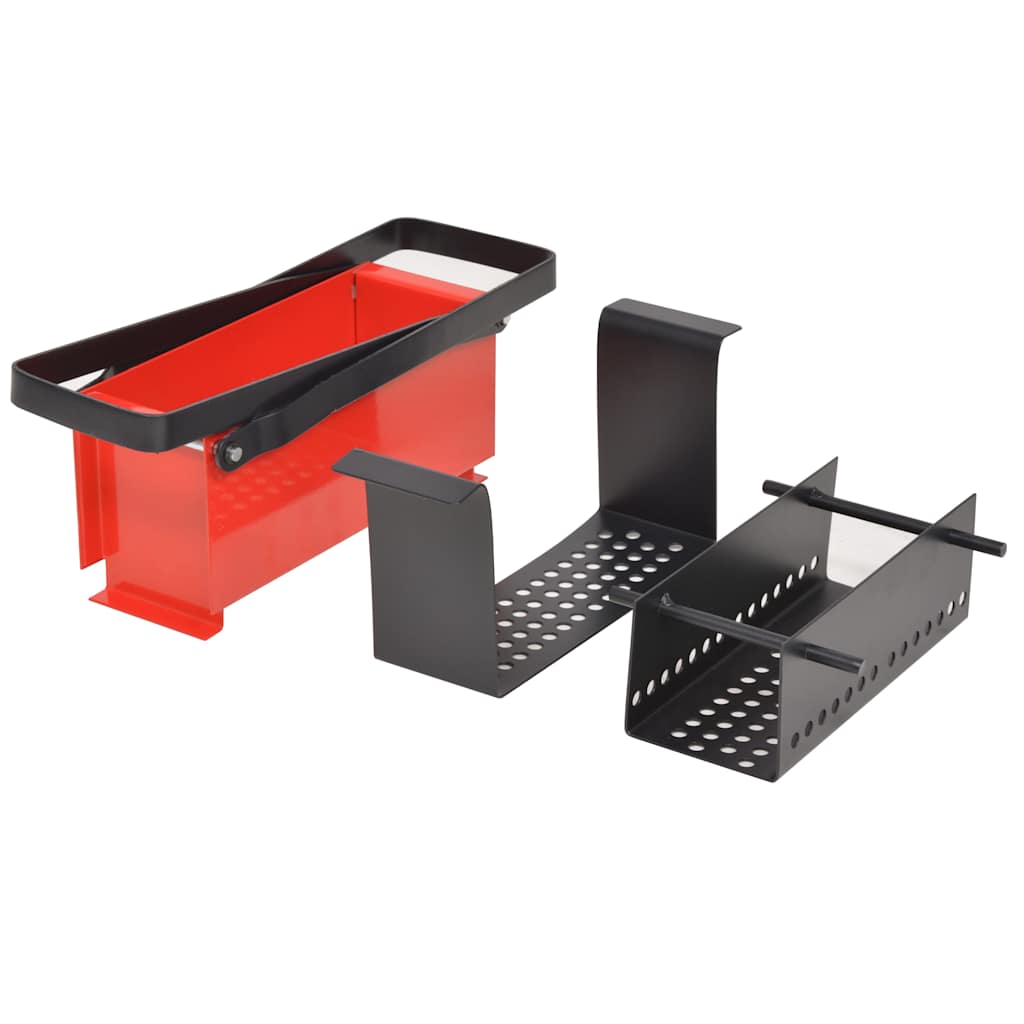 paberbriketi valmistaja, teras, 34 x 14 x 14 cm, must ja punane – toote pilt 2