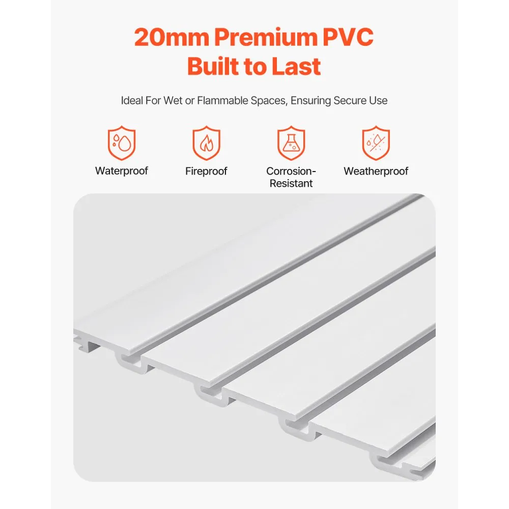 PVC Liistseinapaneel (244×122 Cm, 136 Kg Kandevõime, Valge) – toote pilt 2