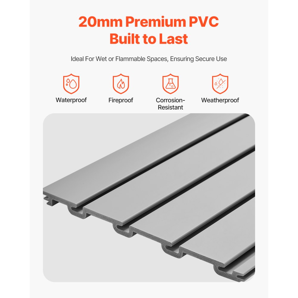 PVC Seinapaneel (122×122 Cm, Hall, 136 Kg/m² Kandevõime) – toote pilt 2