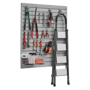 PVC seinapaneel garaažide organiseerimine – PVC Seinapaneel (122×122 Cm, Hall, 136 Kg/m² Kandevõime)