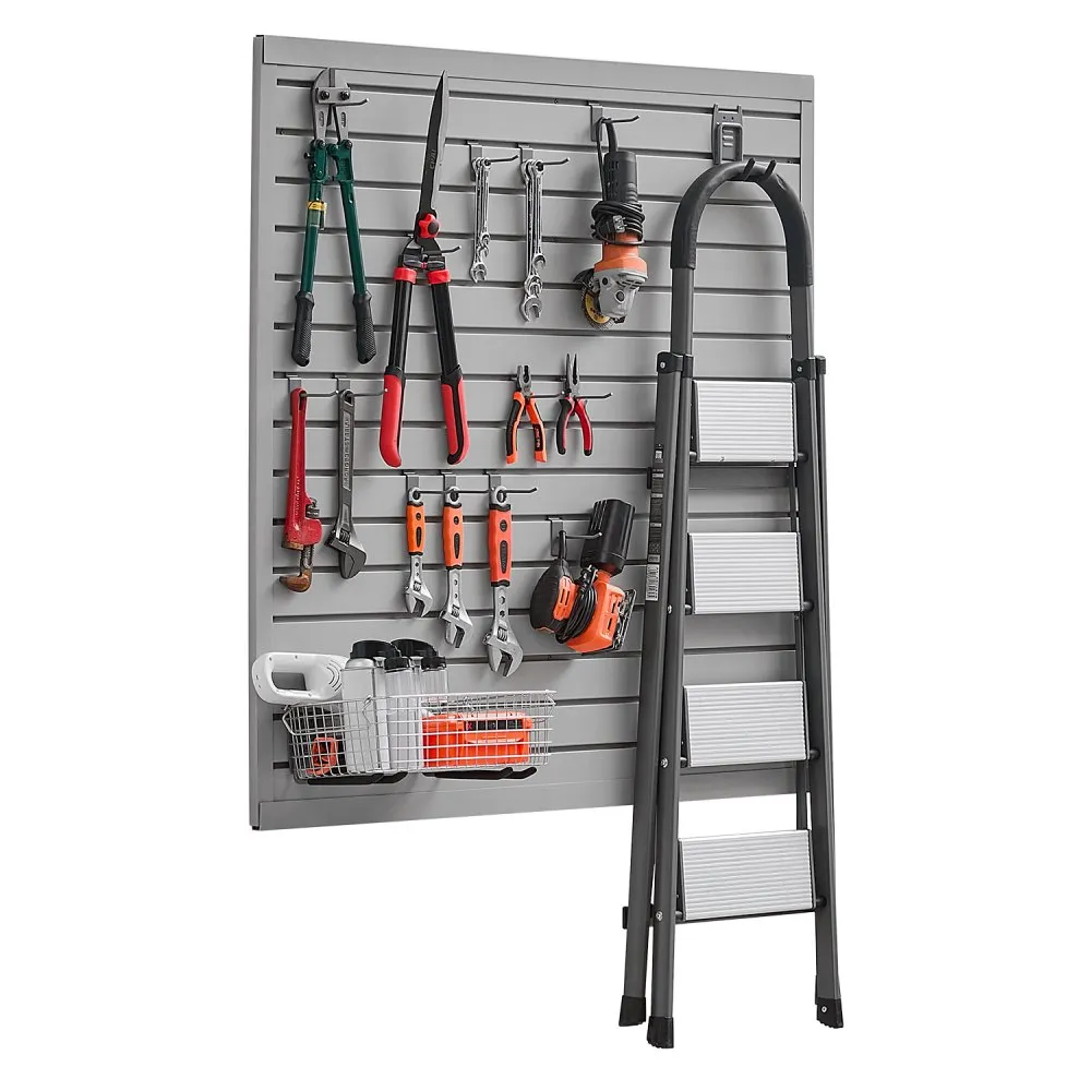 PVC seinapaneel garaažide organiseerimine – PVC Seinapaneel (122×122 Cm, Hall, 136 Kg/m² Kandevõime)