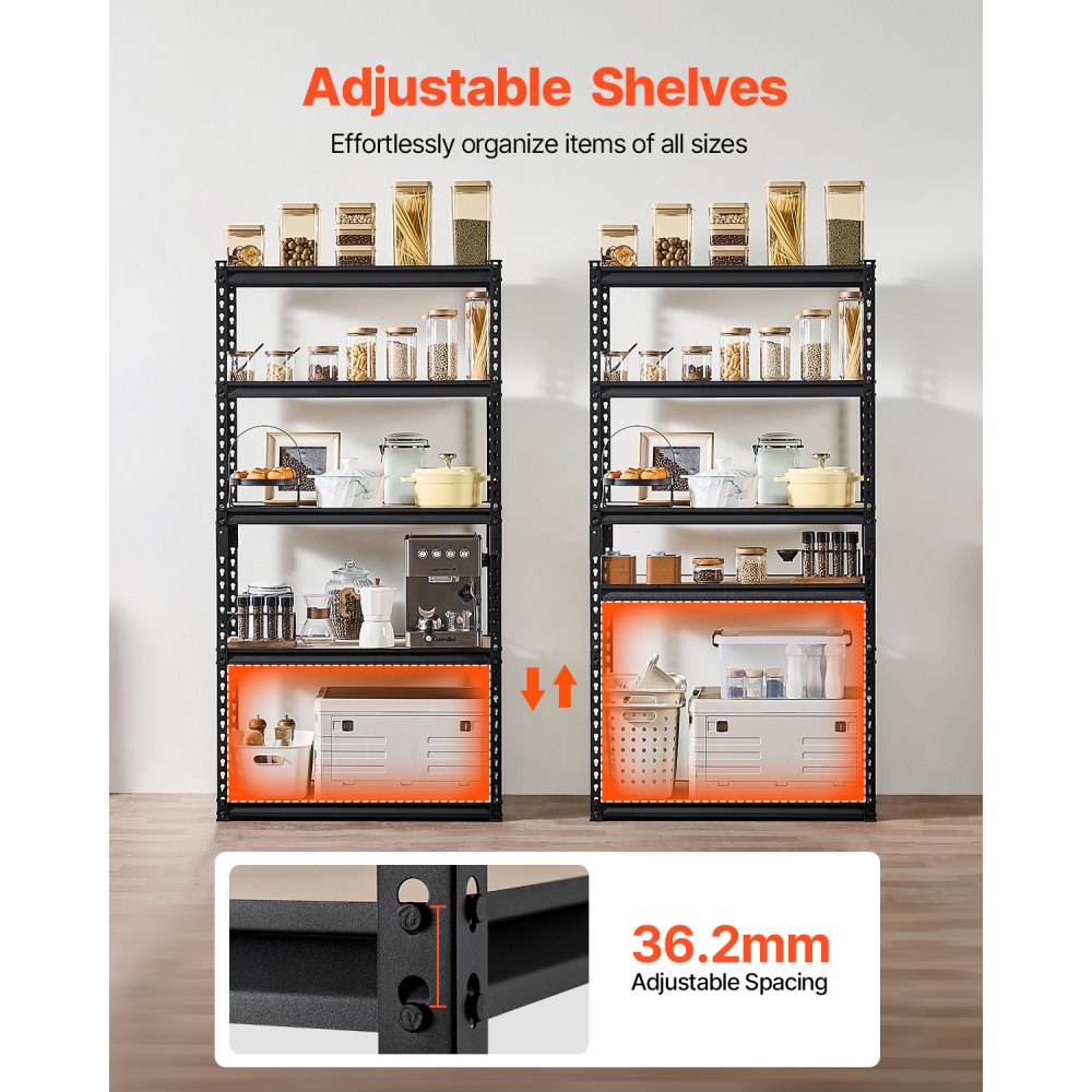 Reguleeritav Metallriiul (907 kg, 5 Taset, 40,6×81,3×159,5 cm) – toote pilt 3
