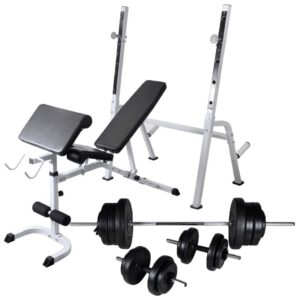 reguleeritav treeningpink raskustega – Reguleeritav Treeningpink Raskuste Hoidjaga (60,5 kg, Teras, 1,5×0,45×1,23 m)