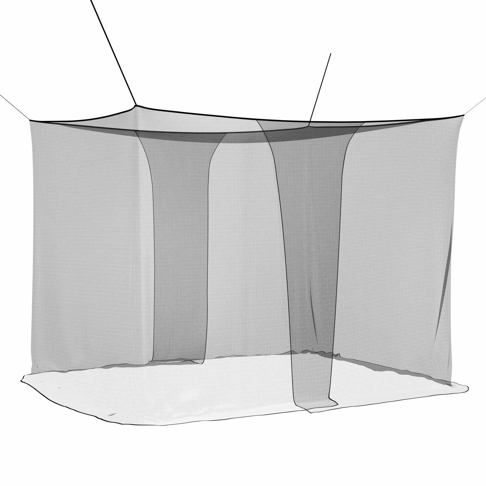 Sääsevõrk Voodi Jaoks 3 Tk 156 Silma Must 220 x 180 x 180 Cm – toote pilt 1