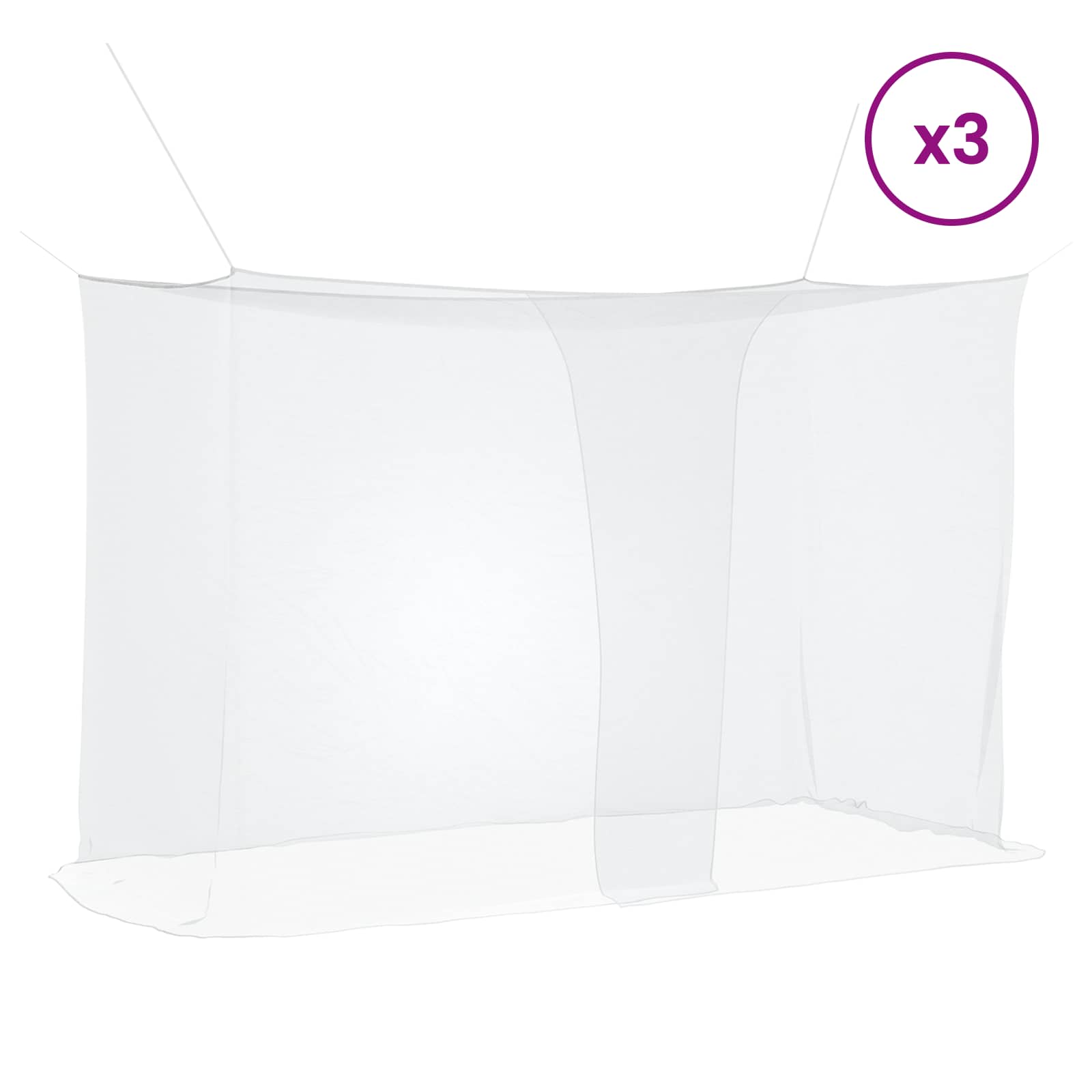 Sääsevõrk Voodi Jaoks 3 Tk 156 Silma Valge 220 x 120 x 150 Cm – toote pilt 2