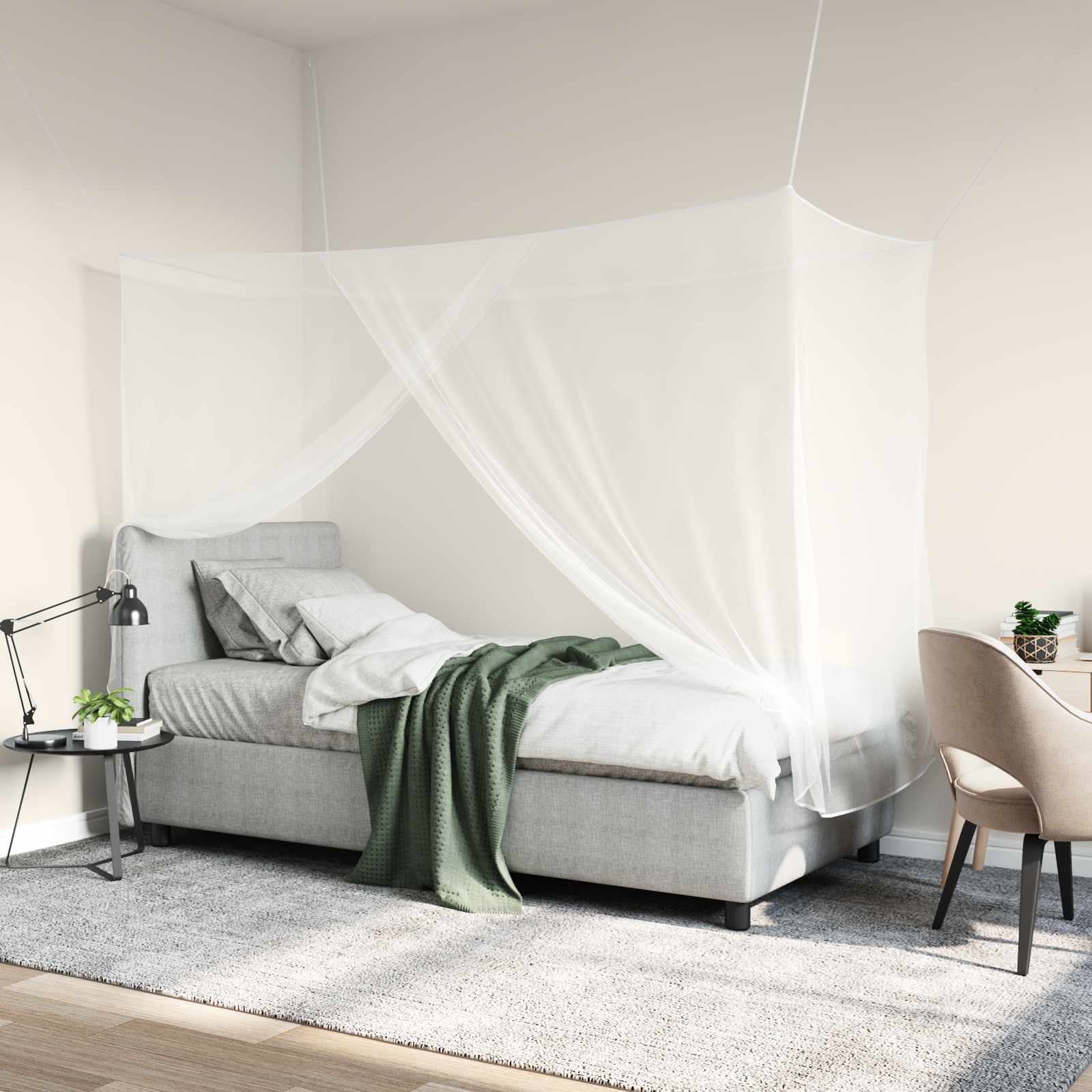 sääsevõrk voodi jaoks valge – Sääsevõrk Voodi Jaoks 3 Tk 156 Silma Valge 220 x 120 x 150 Cm