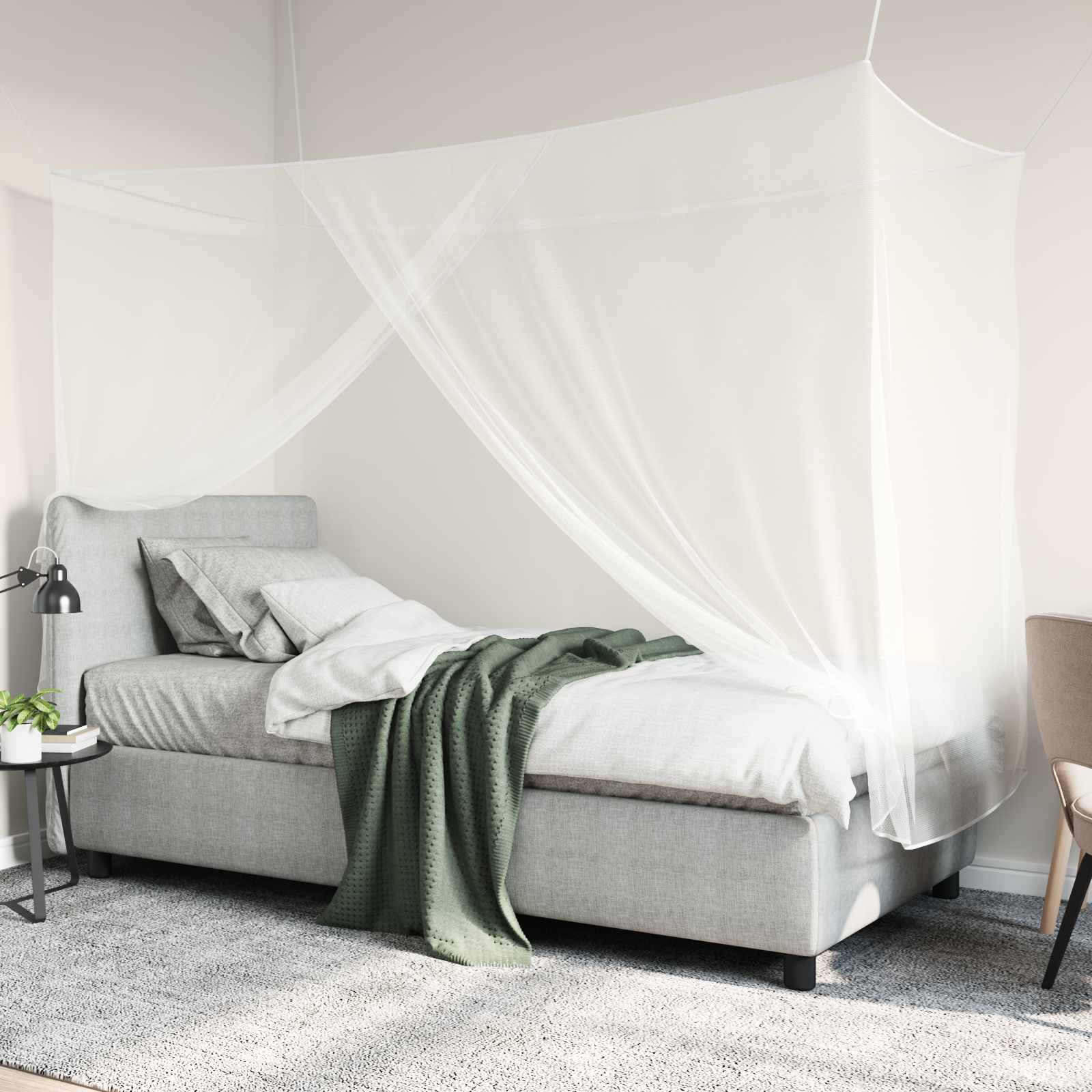 Sääsevõrk Voodi Jaoks Valge 220 x 100 x 150 cm 156 Silma – toote pilt 3