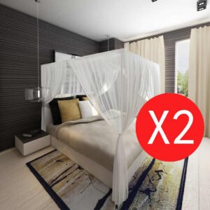 sääsevõrk voodile 3 avaga – Sääsevõrk voodile (220 x 200 x 210 cm, 3 avaga, 2 tk)