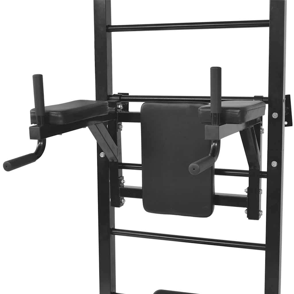 Seinale paigaldatav multifunktsionaalne jõusaalipink (must, 90x130x219 cm) – toote pilt 3