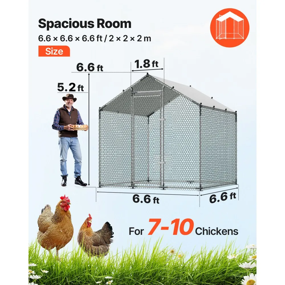 Suur Metallist Kanakuut 2 x 2 x 2 m, Teras, PE-Kate – toote pilt 1