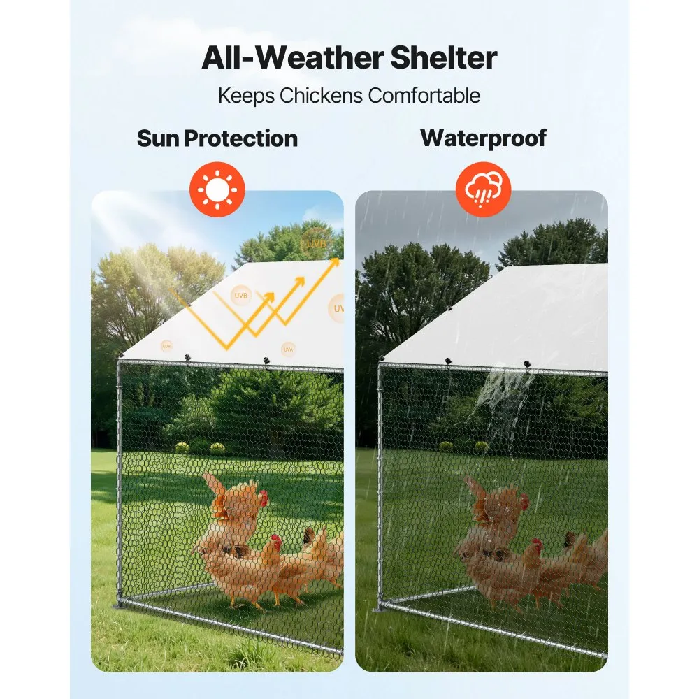 Suur Metallist Kanakuut 2 x 2 x 2 m, Teras, PE-Kate – toote pilt 4