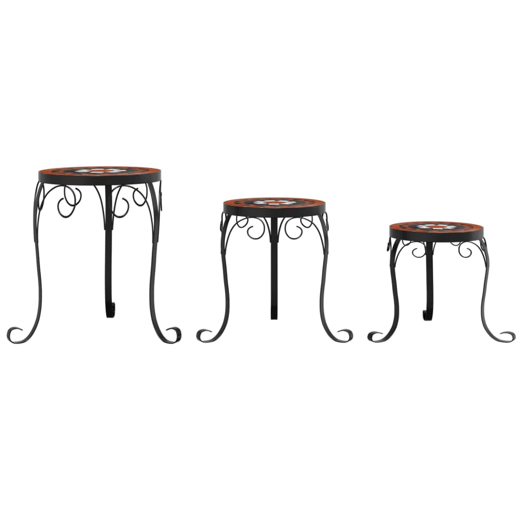 taimealused 3 tk, terrakota ja valge, keraamiline – toote pilt 3