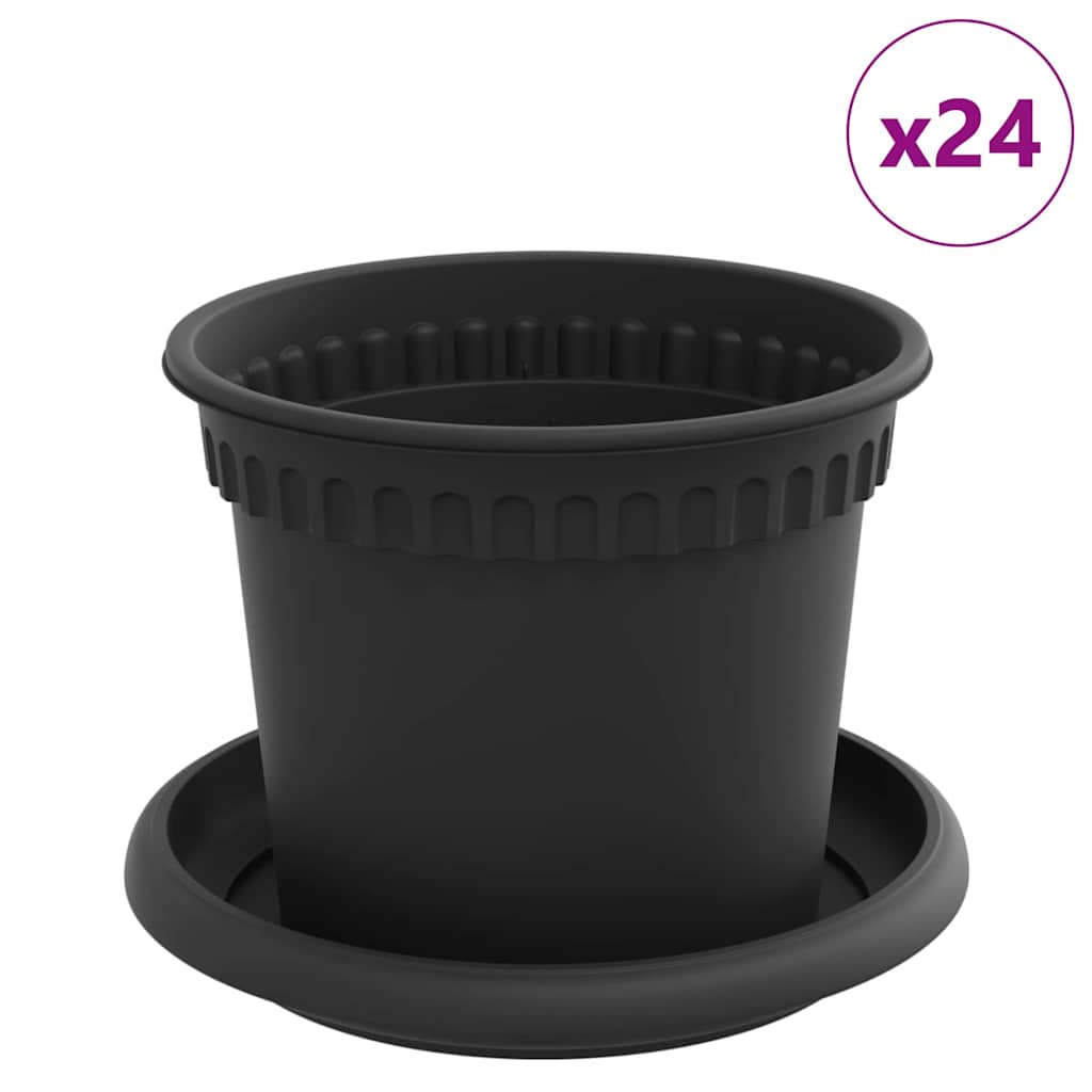 Taimepotid 24 tk Must Plastmass – toote pilt 1