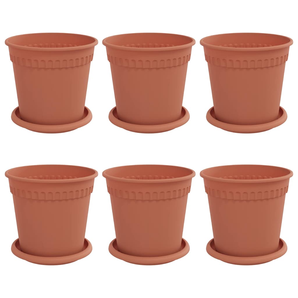 Taimepotid 6 tk Kohviroosa Plastmass – toote pilt 1