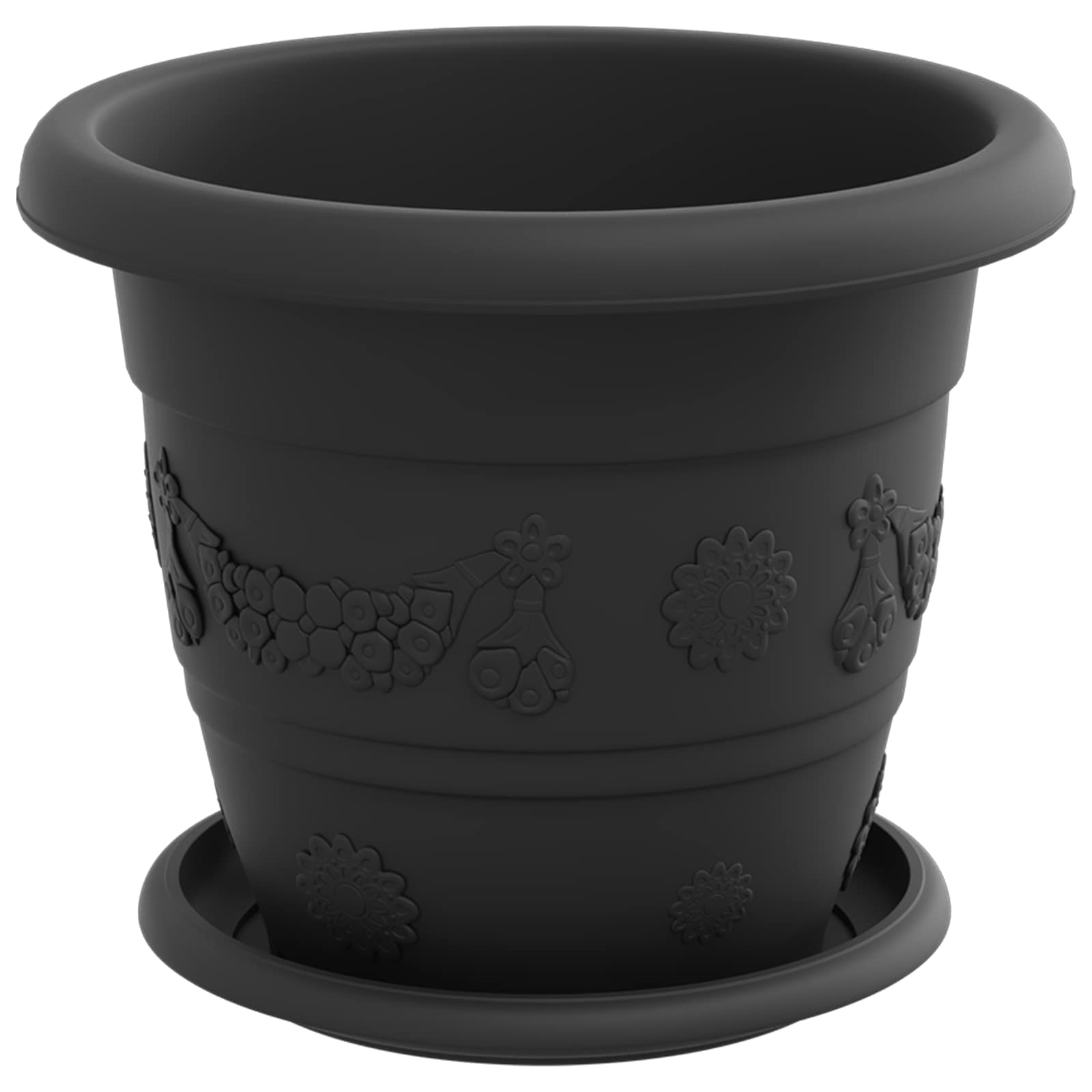 Taimepotid 6 tk Must Ø 22 x 18 cm Plastmass – toote pilt 4