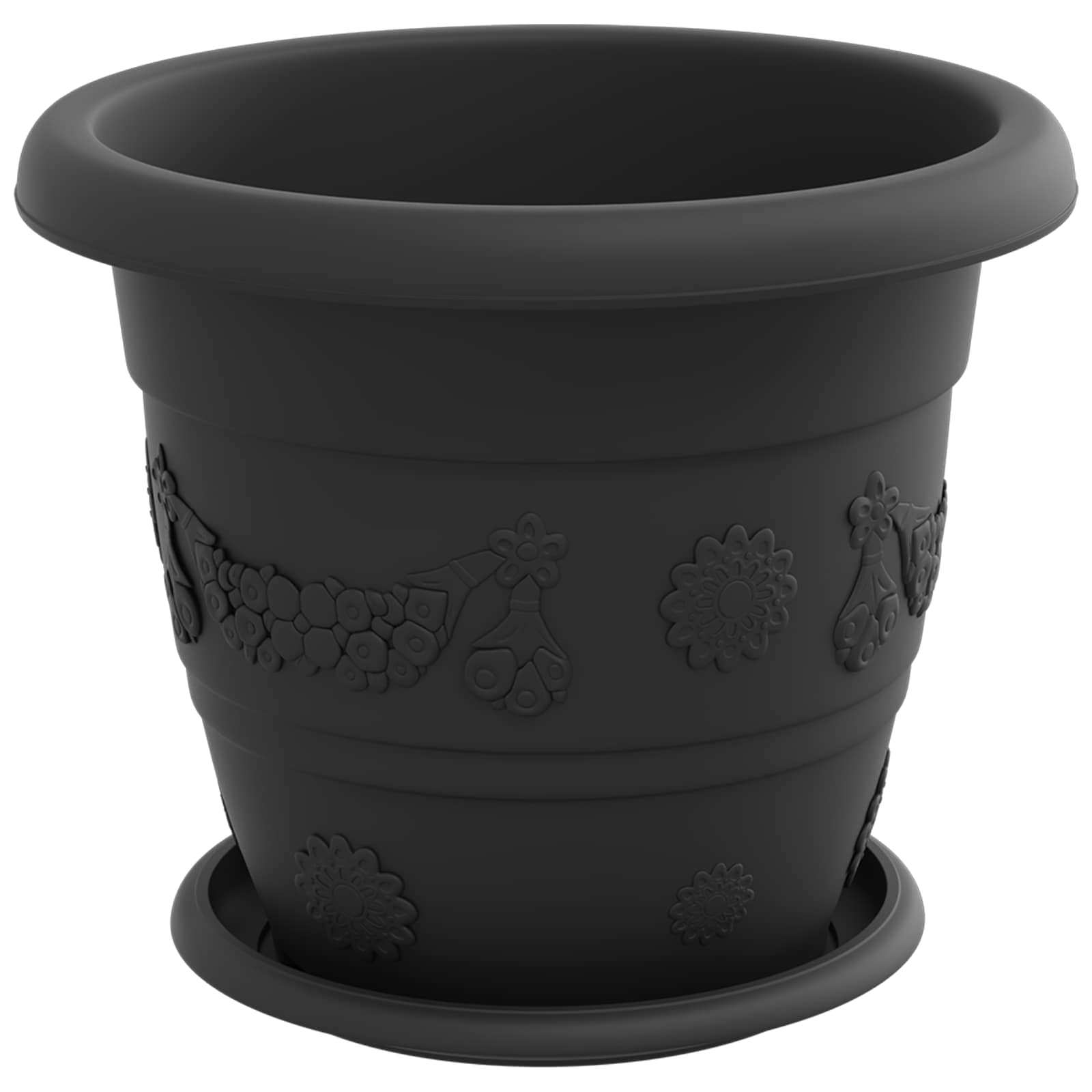 Taimepotid 6 tk Must Ø 26 x 21.5 cm Plastmass – toote pilt 4
