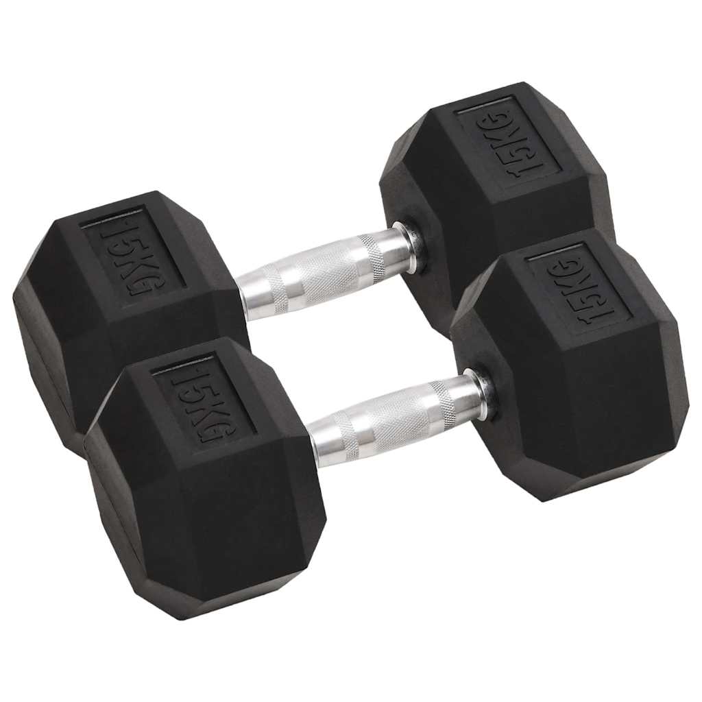 täismetallist hantlid 15 kg – Täismetallist hantlid (2 tk, 15 kg, kroomitud teras)