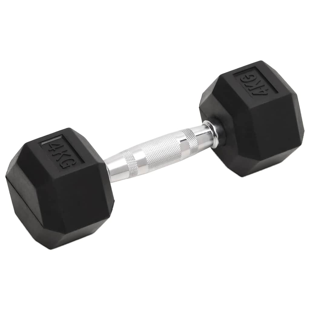 Täismetallist Hantlid (4 Kg, Kroomitud Teras, Kummikattega Malm) – toote pilt 1