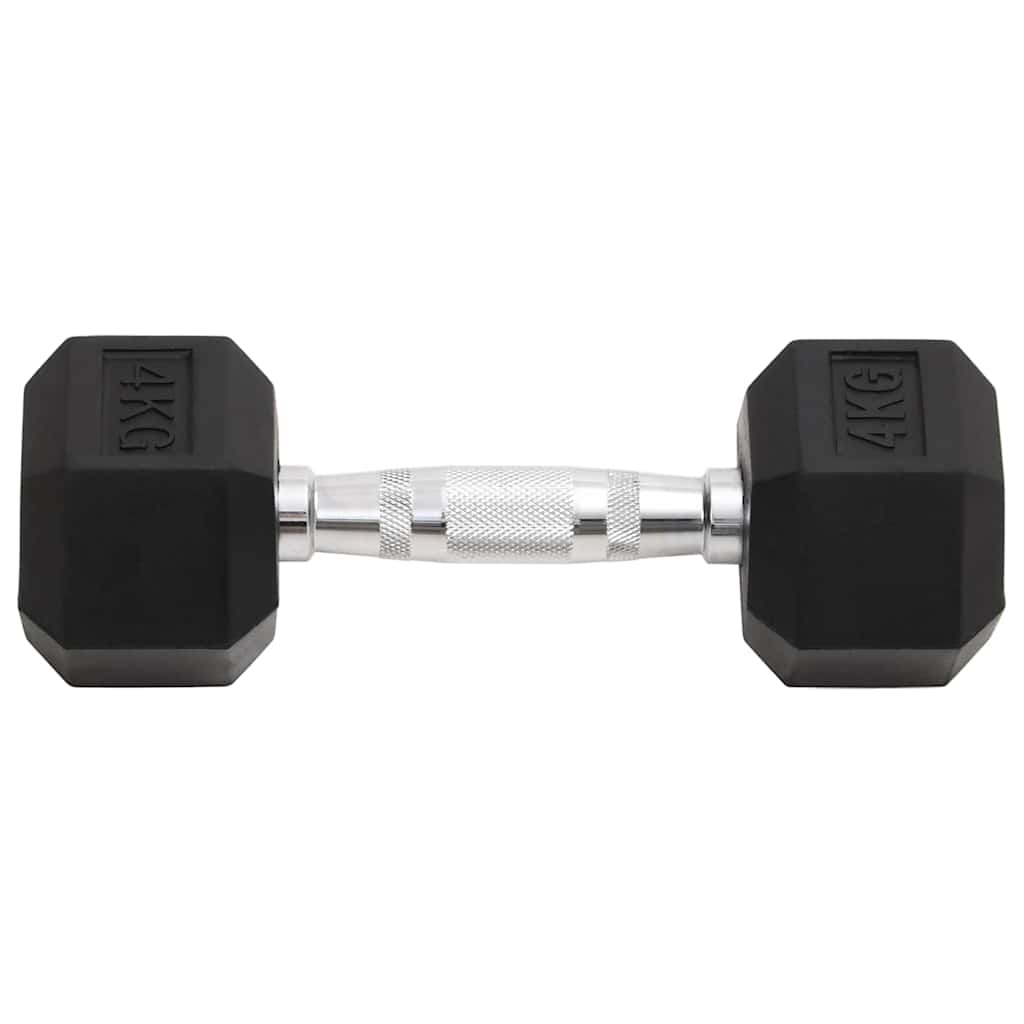 Täismetallist Hantlid (4 Kg, Kroomitud Teras, Kummikattega Malm) – toote pilt 2