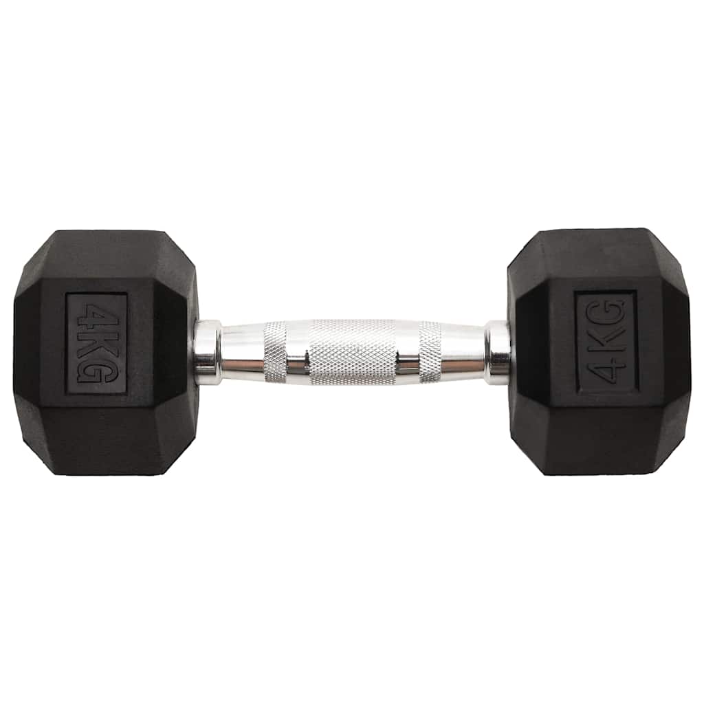 Täismetallist Hantlid (4 Kg, Kroomitud Teras, Kummikattega Malm) – toote pilt 3
