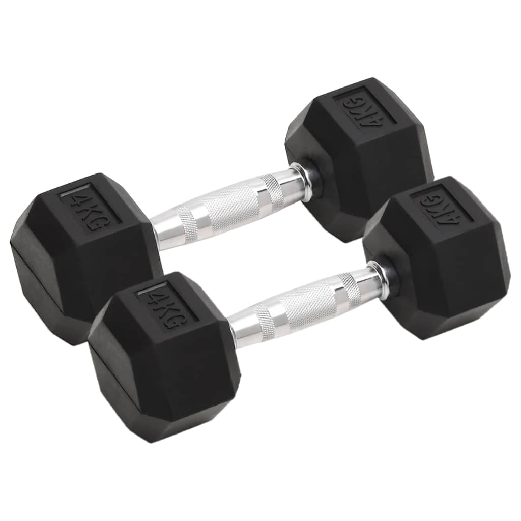täismetallist hantlid 4 kg – Täismetallist Hantlid (4 Kg, Kroomitud Teras, Kummikattega Malm)