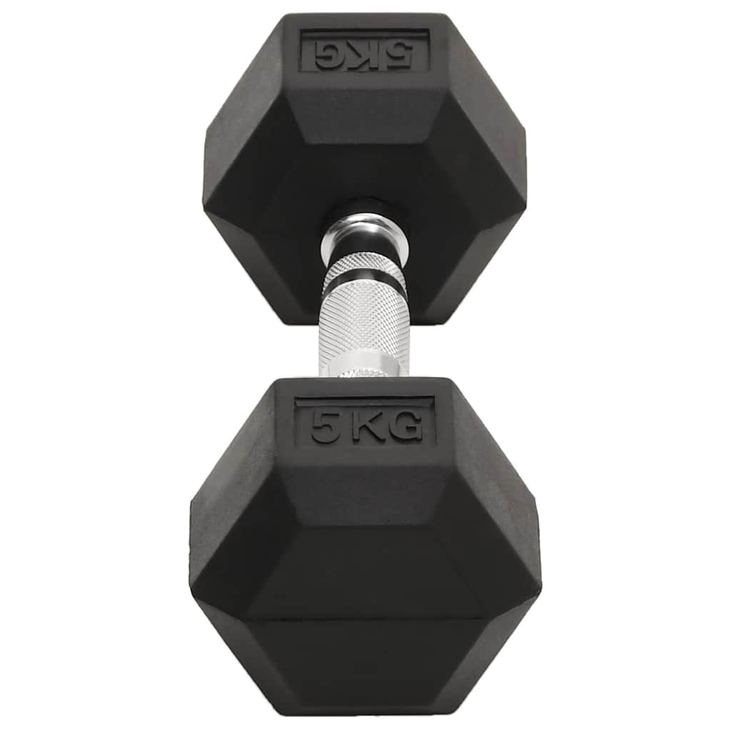 Täismetallist Hantlid (5 Kg, Kroomitud Teras, Kummikattega Malm) – toote pilt 4