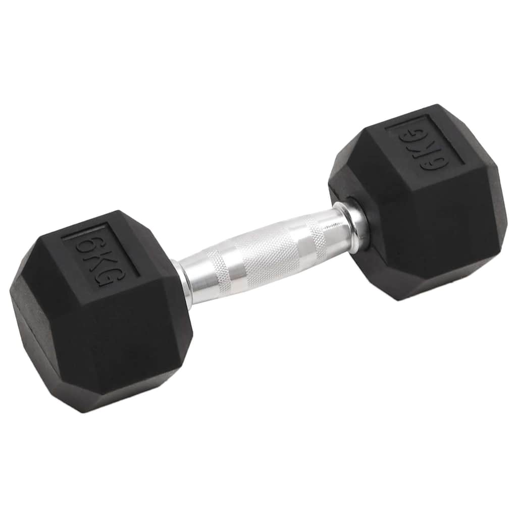 Täismetallist Hantlid (6 Kg, Kroomitud Teras, Kummikattega Malm) – toote pilt 1