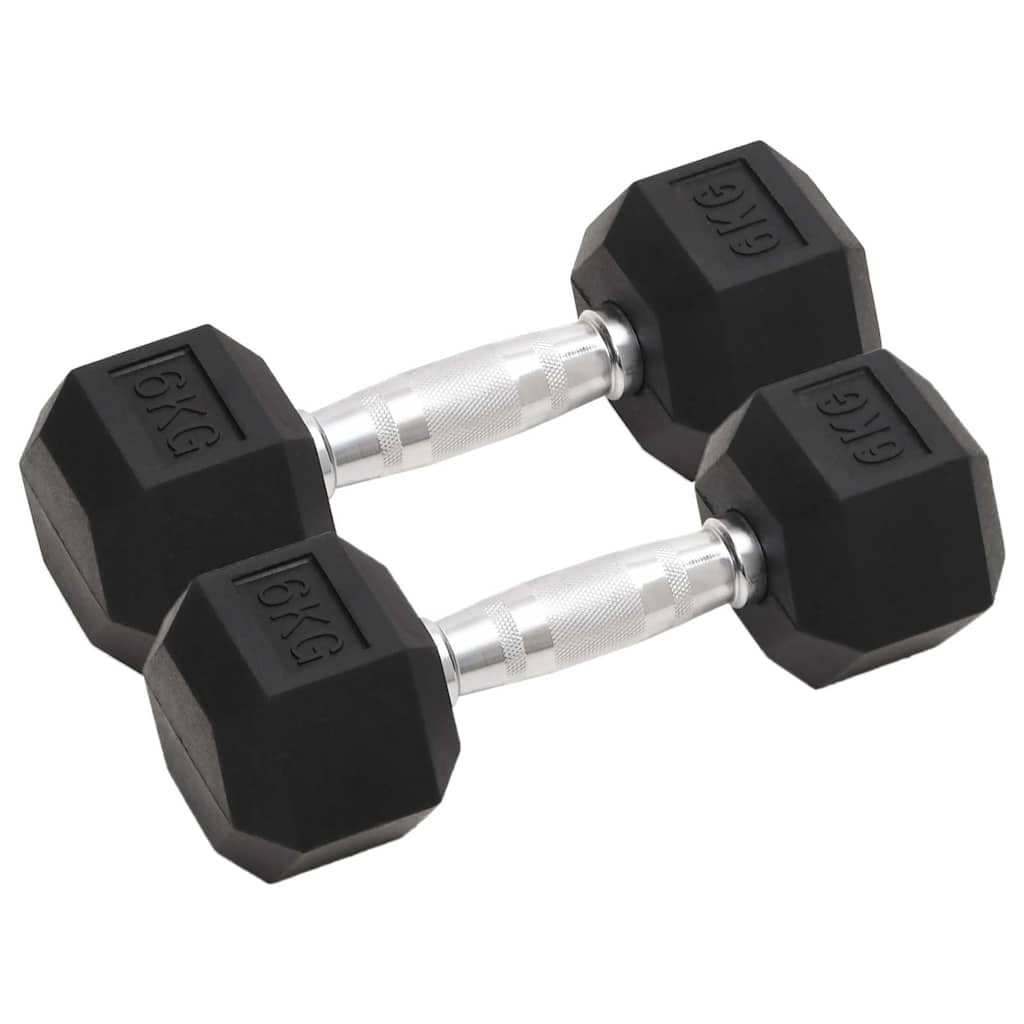 täismetallist hantlid 6 kg – Täismetallist Hantlid (6 Kg, Kroomitud Teras, Kummikattega Malm)