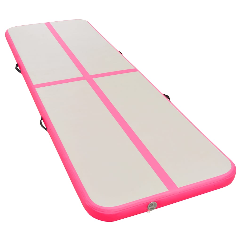Täispuhutav Võimlemismatt Pumbaga (8 m x 1 m x 10 cm, PVC, Roosa) – toote pilt 1