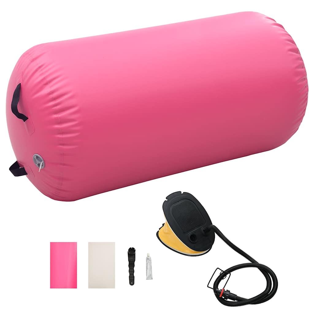 täispuhutav võimlemisrull pumbaga – Täispuhutav Võimlemisrull Pumbaga (120 x 75 Cm, PVC, Roosa)