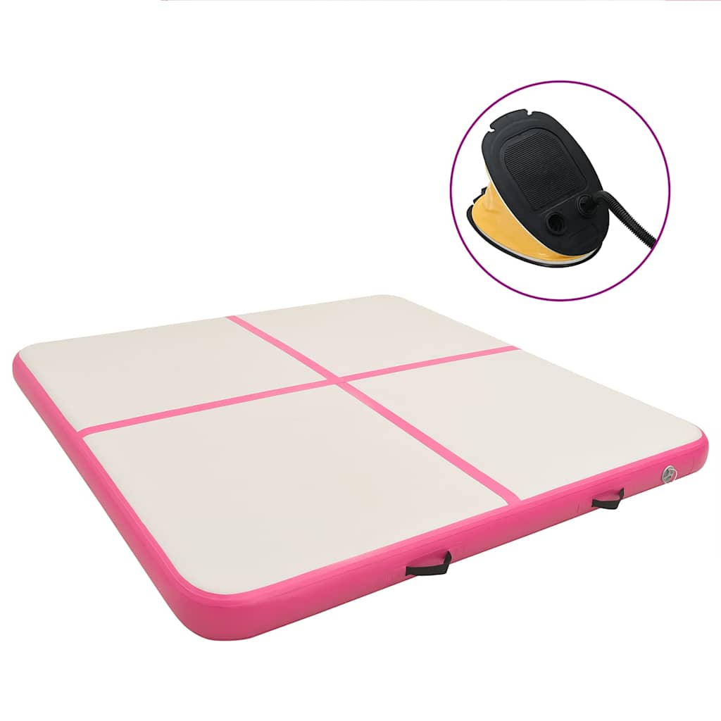 täispuhutav võimlemismatt pumbaga – Täispumbatav Võimlemismatt Pumbaga 200x200x10 Cm PVC Roosa