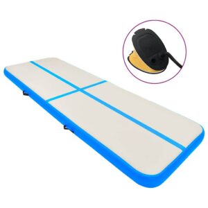 täispuhutav võimlemismatt pumbaga – Täispumbatav Võimlemismatt Pumbaga (400×100×20 Cm, PVC, Sinine)