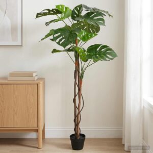 tehis Monstera taim roheline – Tehis Monstera Taim Roheline 94 X 18 X 170 Cm Kangas Ja Puit
