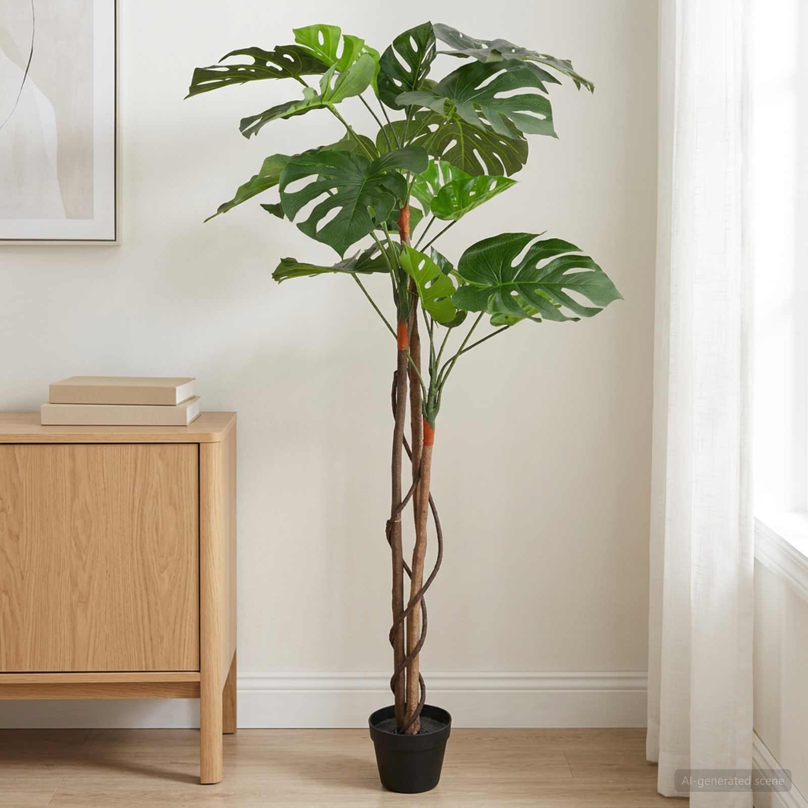 tehis Monstera taim roheline – Tehis Monstera Taim Roheline 94 X 18 X 170 Cm Kangas Ja Puit