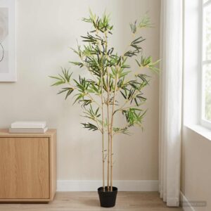 tehisbambuse puu elutruu disain – Tehisbambuse Puu (55 x 16 x 150 Cm, Kangas Ja Bambus)