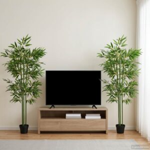 tehisbambuse puud siseruumidesse – Tehisbambuse Puud 2 Tk Roheline 45 x 18 x 175 Cm
