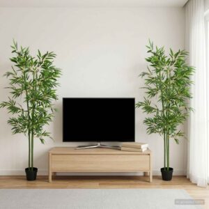 kunstlik bambuspuu siseruumidesse – Tehisbambuse Puud (60 x 18 x 190 cm, Roheline, 4 tk)