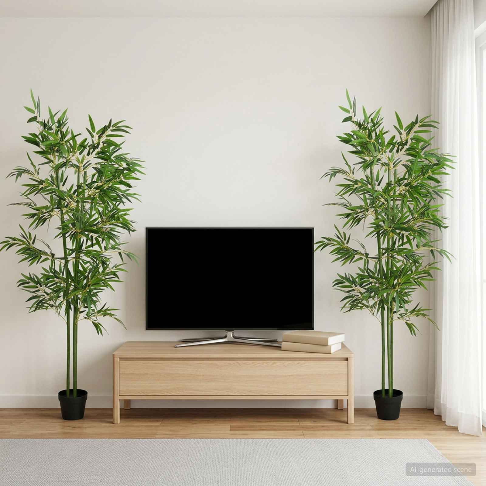 kunstlik bambuspuu siseruumidesse – Tehisbambuse Puud (60 x 18 x 190 cm, Roheline, 4 tk)