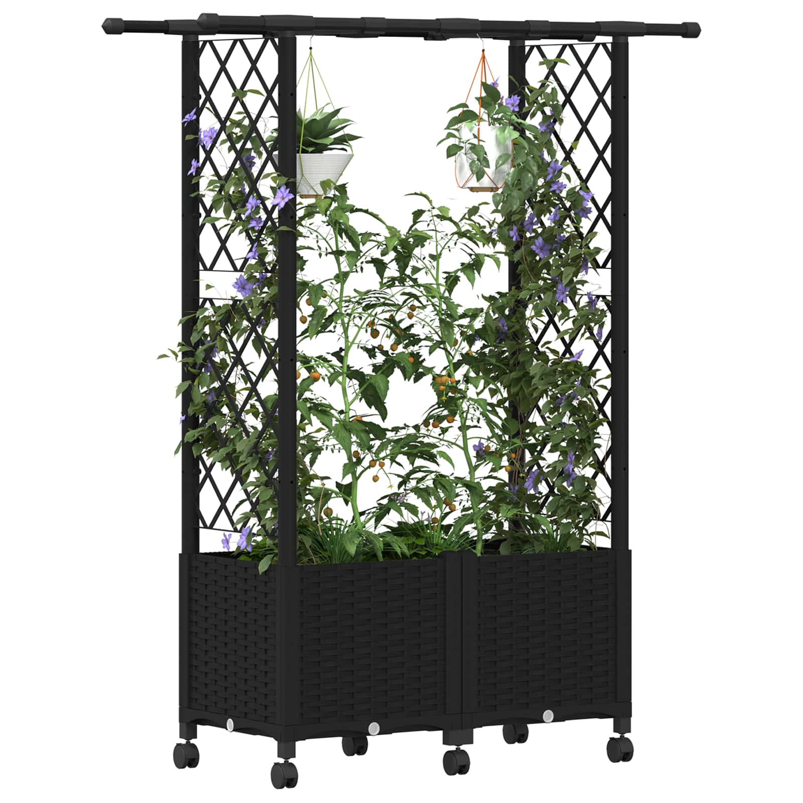 Tõstetud Padi Kase ja Katusega Must 124,5 x 40 x 142 cm PP – toote pilt 2